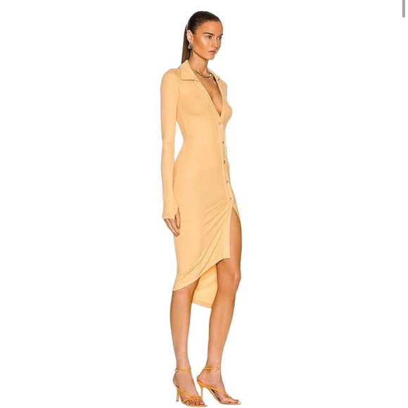 NWT ALIX NYC Lanett Asymmetric V-Neck Midi Dress in Buttier‎ Medium - Picture 1 of 8